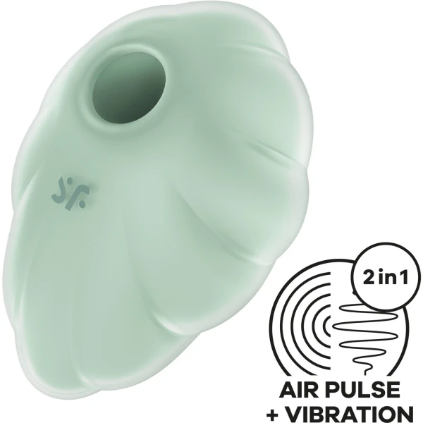 Satisfyer Cloud Dancer Rechargeable Waterproof Silicone Air Pulse Clitoral Vibrator - Mint