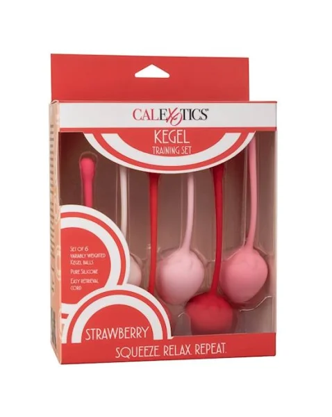 6 Piece Kegel Training Set - Strawberry - 5.5 Inch