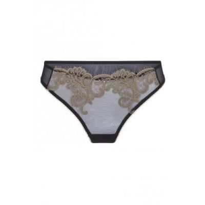 Sensual Thong With Lace Black Gold Small