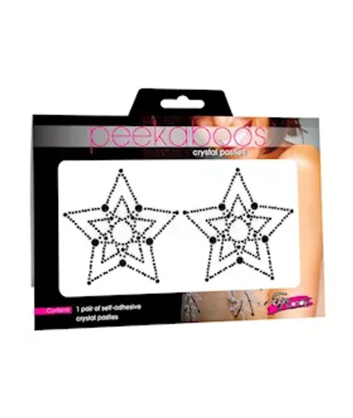 Crystal Star Rhinestone Pasties - Red/black — image 2 of 3