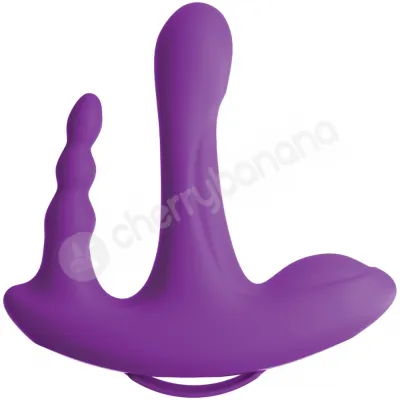 3some Rock N Ride Purple USB Rechargeable Stimulator with Remote