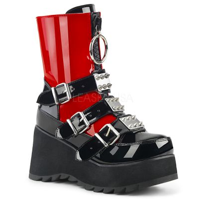 3 1 2 inches PF Mid Calf Boot w 3 Buckle Straps Front Zip