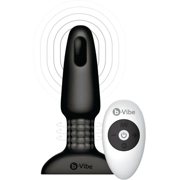 b-Vibe Rimming Plug 2 - Waterproof Remote Control Vibrating Anal Toy - Black