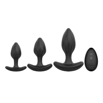 Desire Me Silicone Anal Plug Set The Large Plug Vibrates