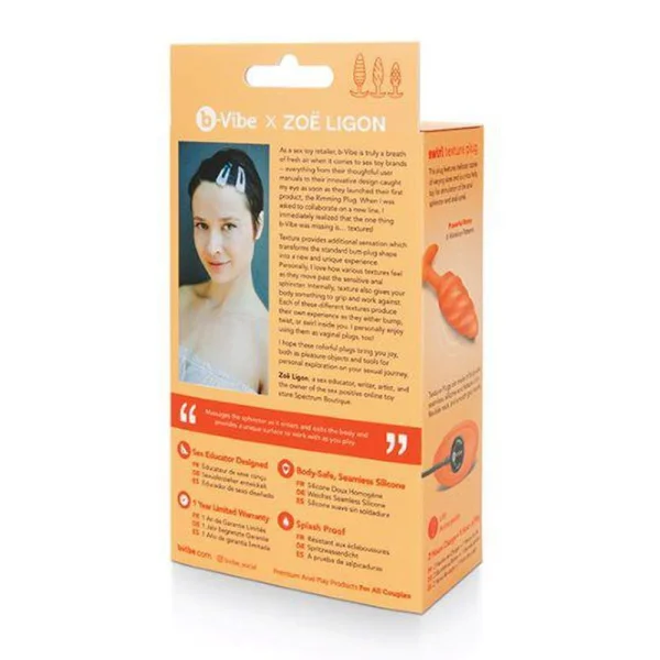 B-vibe Swirl Texture Plug Orange