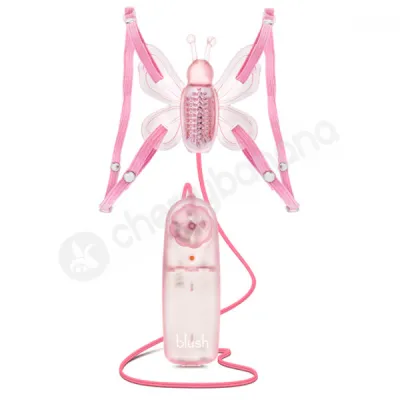 Play With Me Pink Strap On Petite Butterfly Vibrator