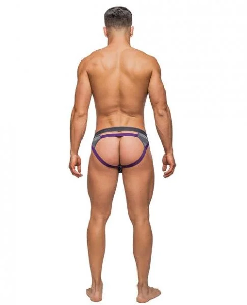 Heather Haze Cutout Jock Strap Gray S/M