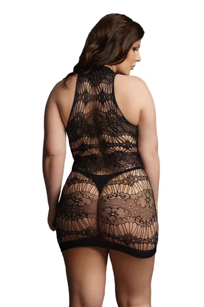 Le Desir Black Criss Cross Neck Mini Dress UK 14 to 20
