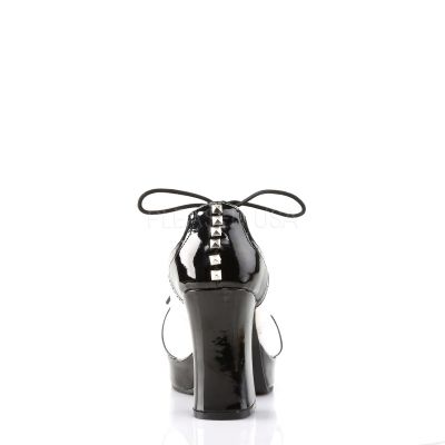 3 3 4 inches Heel 1 inches PF Two Tone Lace Up w Heart Cutout Studs