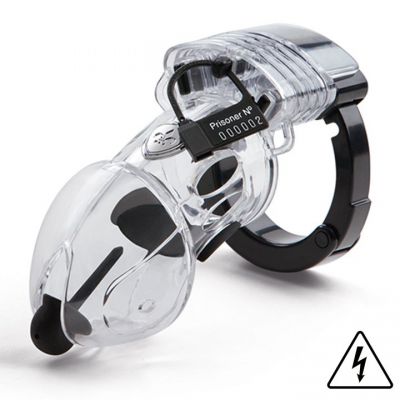 Mystim Pubic Enemy No 2 E Stim Cock Cage with Urethral Sound