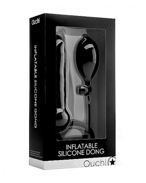 Inflatable Silicone Dong Black - Black -
