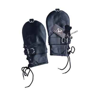 Bound X Calfskin Restraint Mittens Black