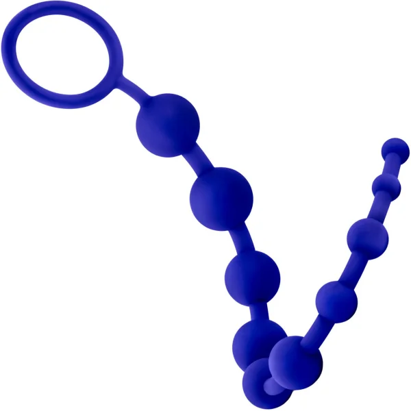Luxe Silicone Anal Beads with 10 Beads - Indigo