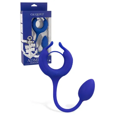 California Exotic Admiral Plug and Play Vibrating Weighted Cock Ring with Clitoral Teaser