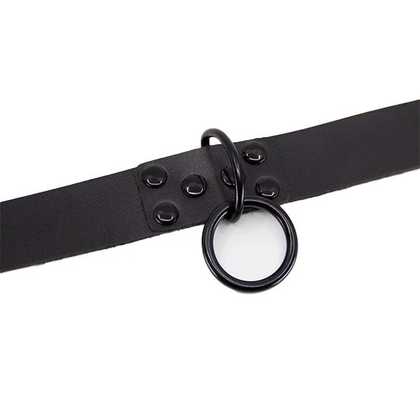 Love In Leather Black Hardware Faux Leather Choker