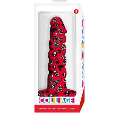 Collage Goth Girl Twisted Red Patterned 17 8 cm 7 Dildo