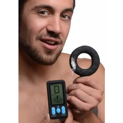 E stim Pro Silicone Vibrating Cock Ring With Remote Control