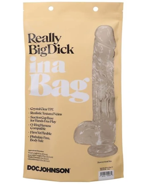 Really Big Dick in a Bag 10 Inch - Clear