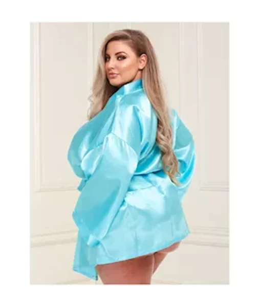 Silken Satin Robe - Blue - Os/xl — image 3 of 3
