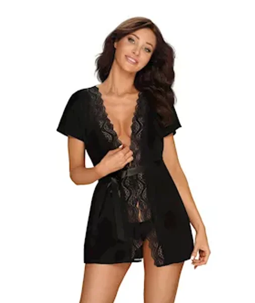 Obsessive Diyosa - Peignoir - Black - S/m — image 2 of 3