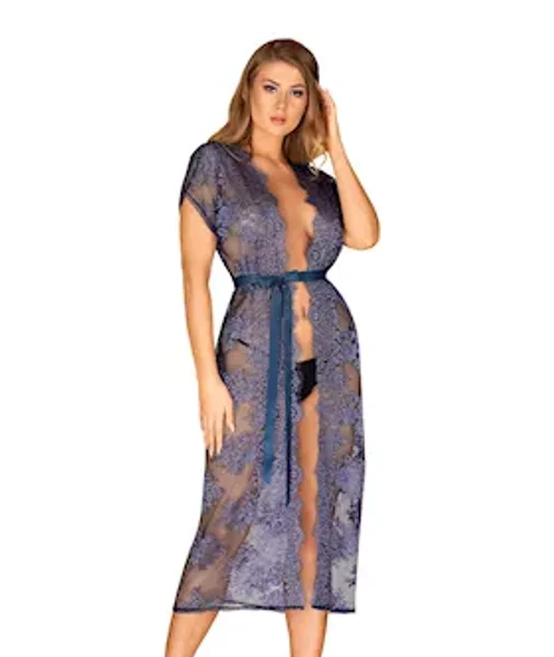 Obsessive Flowlace - Peignoir - Blue - S/m — image 2 of 3