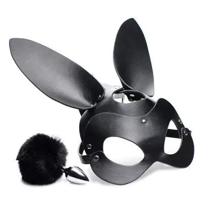 Tailz Bunny Tail Anal Plug Mask Set