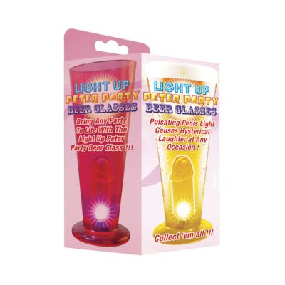Beer Glass Party Pecker Light Up Clear