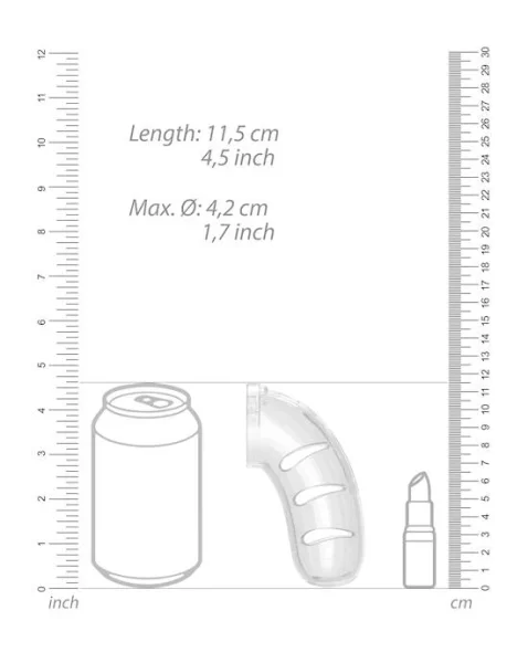 Model 11 - Chasity Cage With Plug - 4.5 Inch  - Clear - 4 Inch