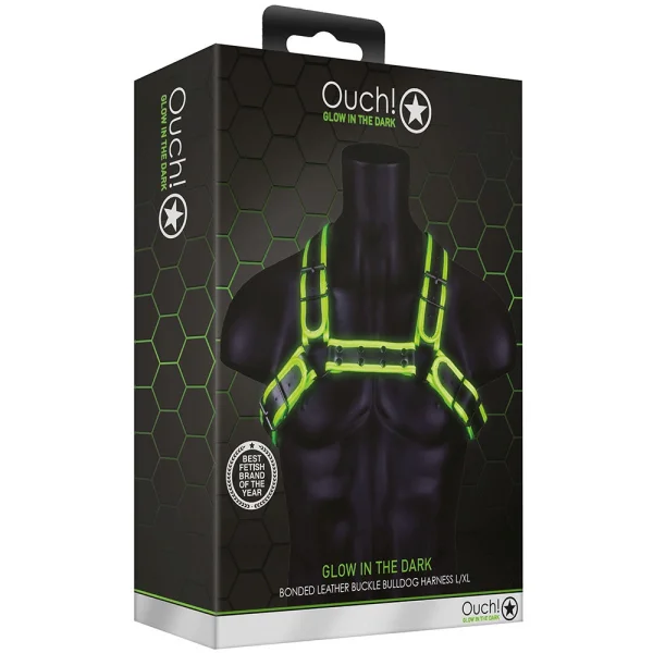 Ouch! Glow in the Dark Buckle Bulldog Harness