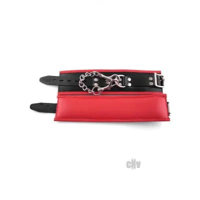 Rouge Padded Wrist Cuffs Black Red