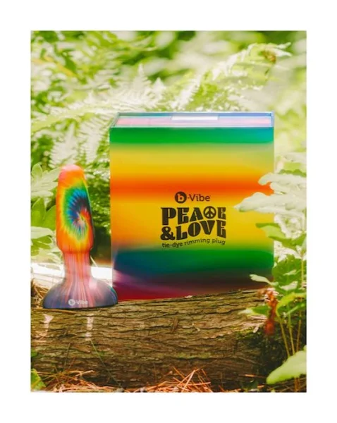 Peace And Love Tie-dye Rimming Plug  - Rainbow - 6 Inch
