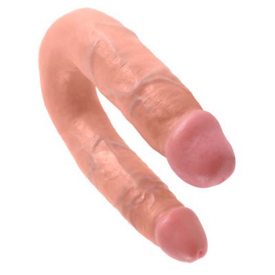 King Cock U shaped Medium Double Trouble Dildo Flesh 13 4 Inch
