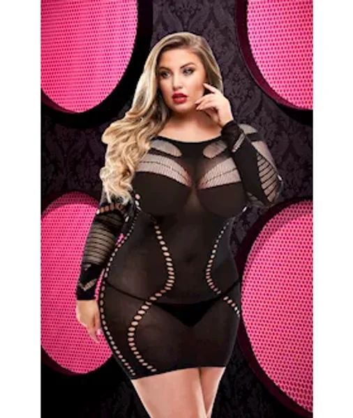 Long Sleeve Mini Dress - Black - Osx — image 2 of 2