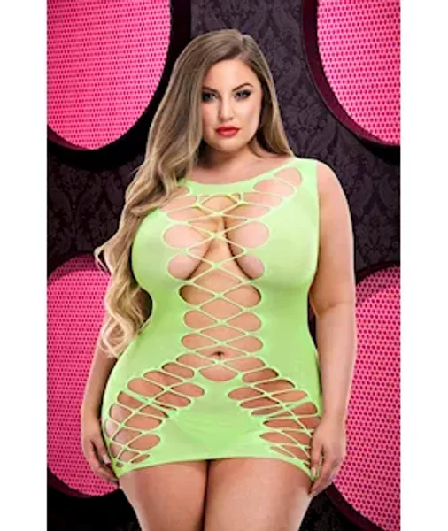 Criss-cross Mini Dress  - Green - Queen — image 2 of 2