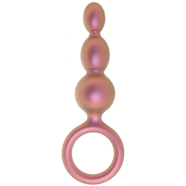 Anal Adventures Matrix Beaded Loop Silicone Butt Plug By Blush - Copper