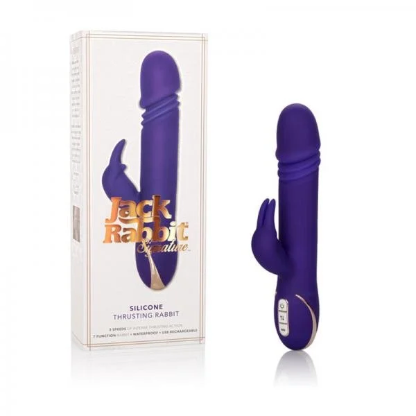 Jack Rabbit Silicone Thrusting Vibrator Purple — image 7 of 8