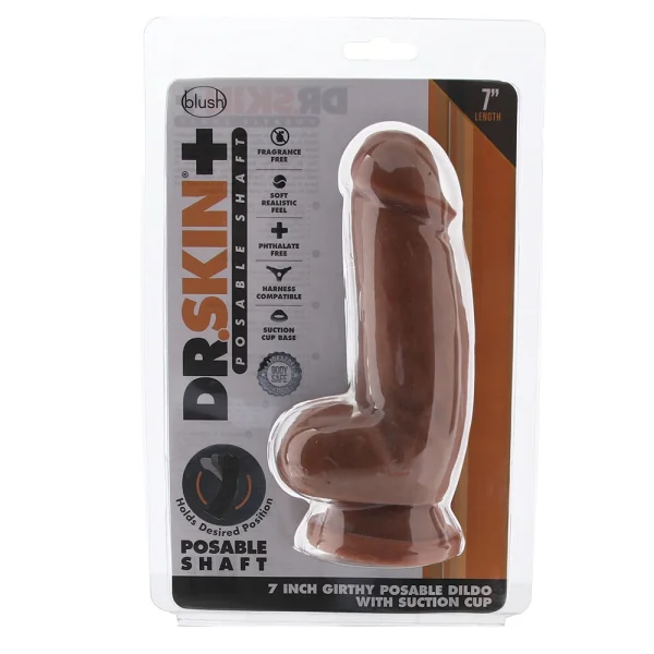Dr. Skin Plus 7 Inch Girthy Poseable Dildo