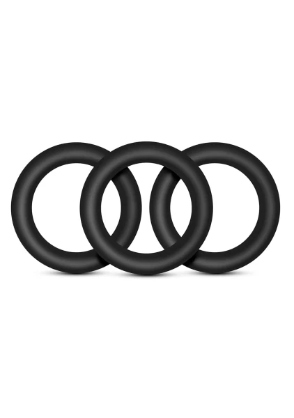 Performance VS2 Pure Premium Small Silicone Cock Rings By Blush Novelties - Black