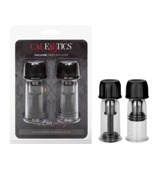 Nipple Play - Vacuum Twist Suckers (Black)