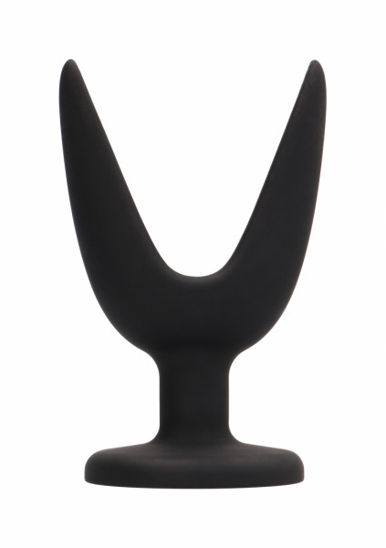Butt Plug - Split #2 - 5 Inch - Black - Glass Butt Plug