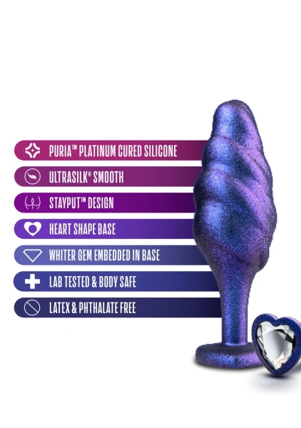 Anal Adventures Matrix Bumped Bling Silicone Butt Plug By Blush - Sapphire