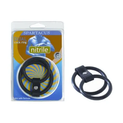 Nitrile Dual Cock Ring Black
