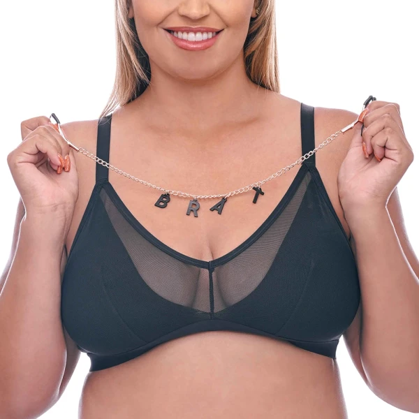 Sex & Mischief Brat Charmed Nipple Clamps By Sportsheets - Rose Gold & Black