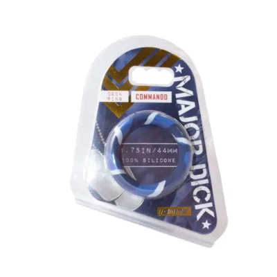 Major Dick Commando Cock Ring Blue Camo 1 75 inches