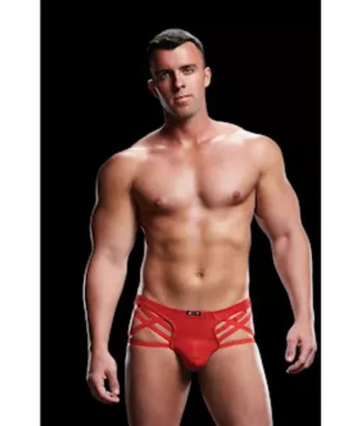 Baci Low Rise Thong With Straps - Red - L/xl — image 2 of 3