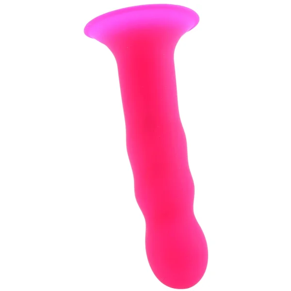 Squeeze-It Squeezable Wavy Suction Cup Dildo - Pink
