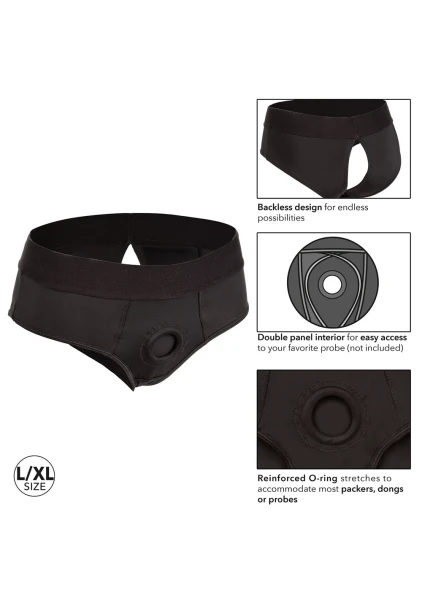 Her Royal Harness Backless Brief  Strap-On Harness by CalExotics - 2 X-Large / 3X-Large