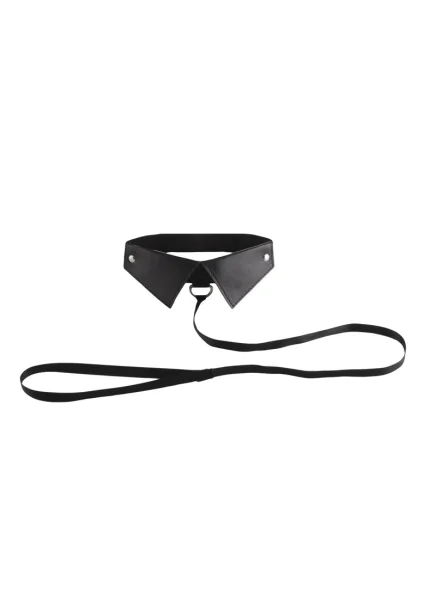 Classic Collar With Leash Black