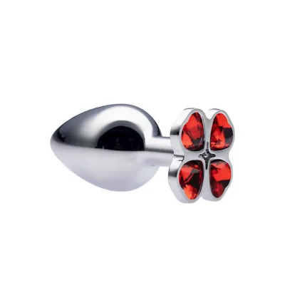 Kink Range Flower Gem Butt Plug 3 2 Inch Red Medium