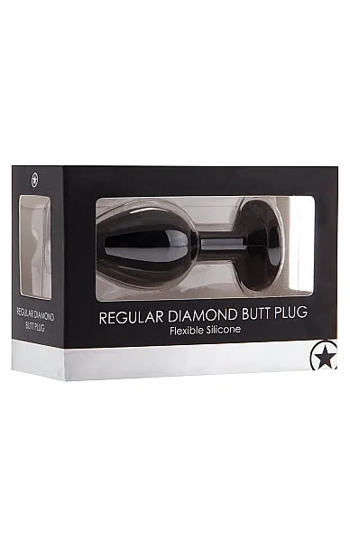 Regular Diamond Butt Plug - Black